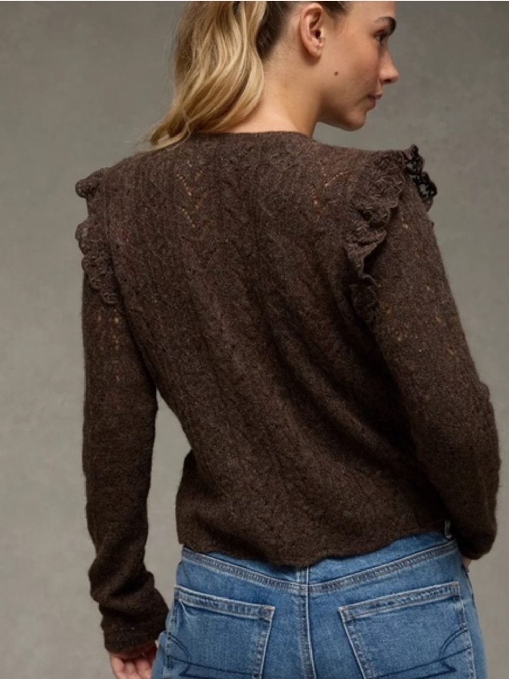 AE Lace Ruffle Sweater - Picture 2 of 10